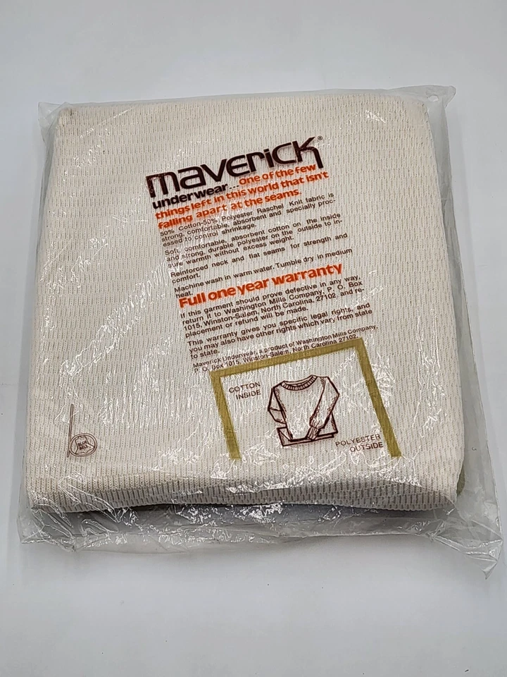 Camisa De Colección Maverick Blue Bell Térmica Larga John Talla L 42-44 Totalmente Nueva 50/50 Para Hombres Foto 3 de 3