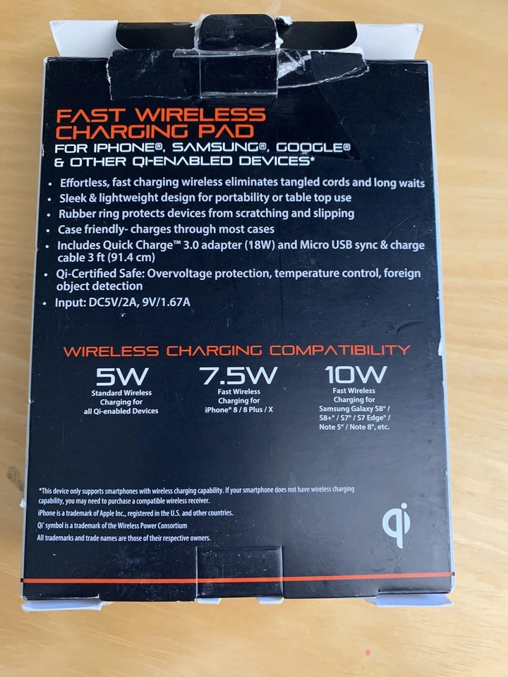 Blackweb Fast Wireless Charging Pad 7.5W & 10W Qi-Enabled For iPhone/Samsung - Image 2 of 4