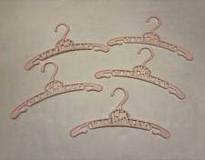5 Vintage Child Doll Plastic Hangers Bambi and Animal Friends Baby World Pink