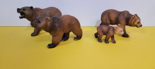 SCHLEICH PAPO lot de 4 figurines animaux forestiers ours d'Amérique du Nord et ours des Pyrénées - Photo 1 sur 10