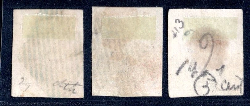SWITZERLAND 1852 SCOTT #11-13 FROM AROUND CROSS CLEAR 4 MARGINS - Image 2 of 2