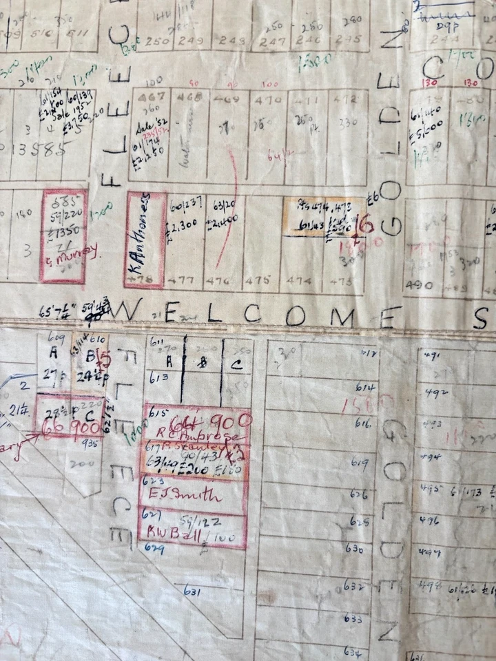 Mapa de la ciudad vintage dibujado a mano - West Wyalong NSW - Consejo de la Comarca de Bland - Catastral Foto 4 de 4