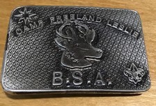 Camp Free land Leslie BSA Belt Buckle Exc Cond