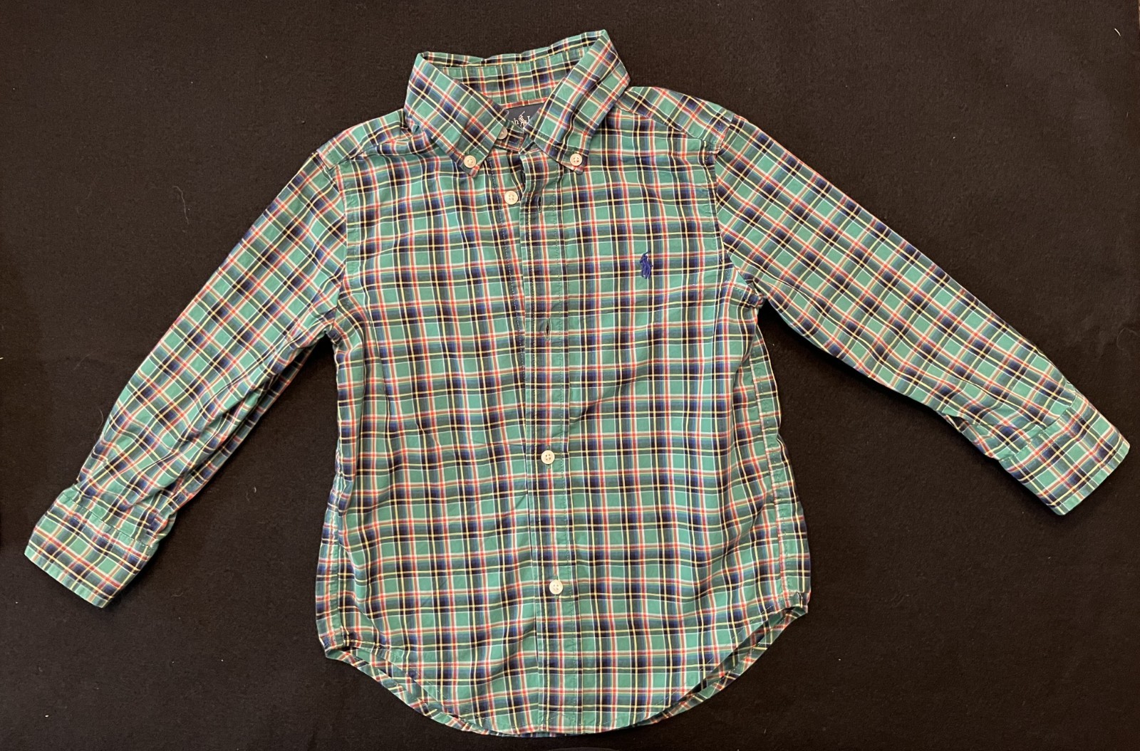Toddler Boys Ralph Lauren Multi Plaid Dress Shirt Button Down 3T