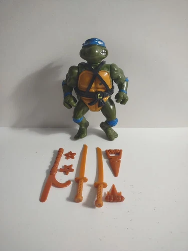 TMNT 1988 Leonardo Hard Head COMPLETE With Retro Swords Katana