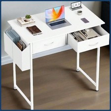 32 Inch Desk With 2 Drawers Home Office Computer PC Table With Fabric-Zenga