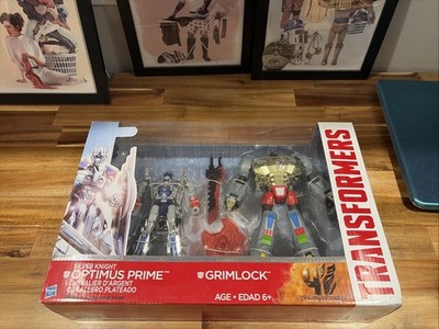 Transformers: Target Exclusive Silver Knight Optimus Prime & Grimlock - New/Seal
