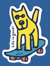 NEW LIFE IS GOOD DIE CUT STICKER DECAL...VINTAGE ROCKET ON SKATEBOARD!!