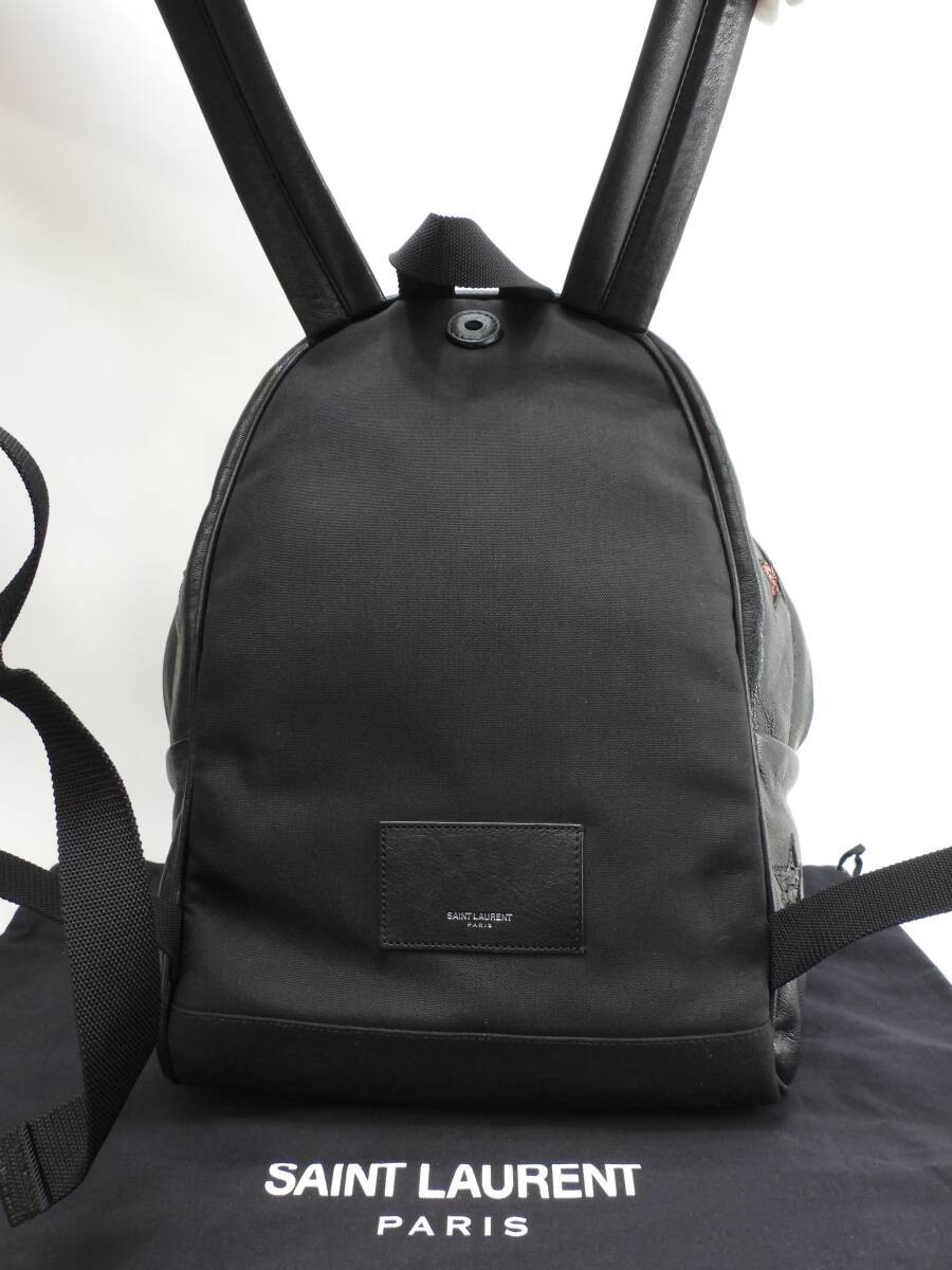 Saint Laurent Backpack CityYSL Glitter Star Leather Black Backpack