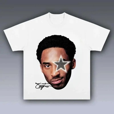 Youth and Adult Kobe Big Face Grey Star Graphic T-Shirt
