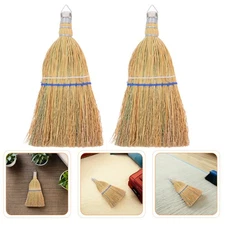 2PCS Mini Whisks Brooms: Straw Handheld Brooms for Car Efficient Indoor