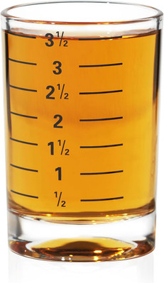 True Slam Tall glass shot Glasses, Prinked Half oz. Set of 1 - 4 oz, Measured 