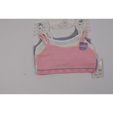 Rene Rofe Girls Bralette 4 Pack Seamless Pink Gray White Yellow Large 10/12 NWT