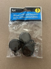 3Pk Black Retractable ID Badge Clip Key Card Holder Office Carabiner Style
