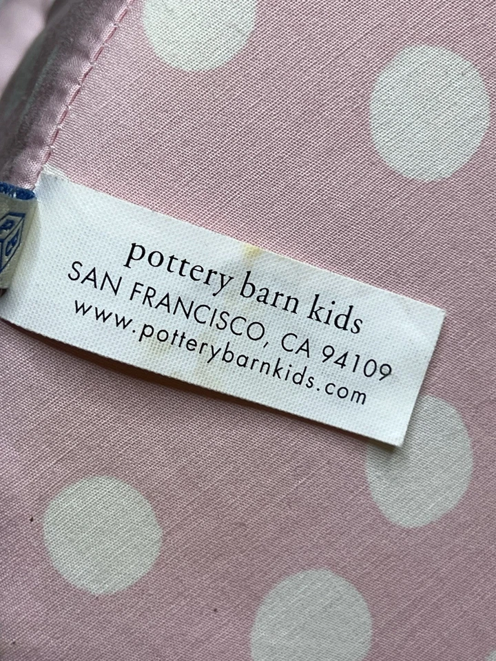 "Sillón acolchado Pottery Barn Kids para muñeca rosa blanco a lunares 8"" de diámetro" Foto 4 de 4