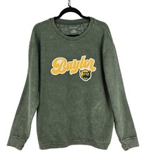 Baylor Bears Sweatshirt Mens XL Green NCAA Football Crewneck Pullover Corded