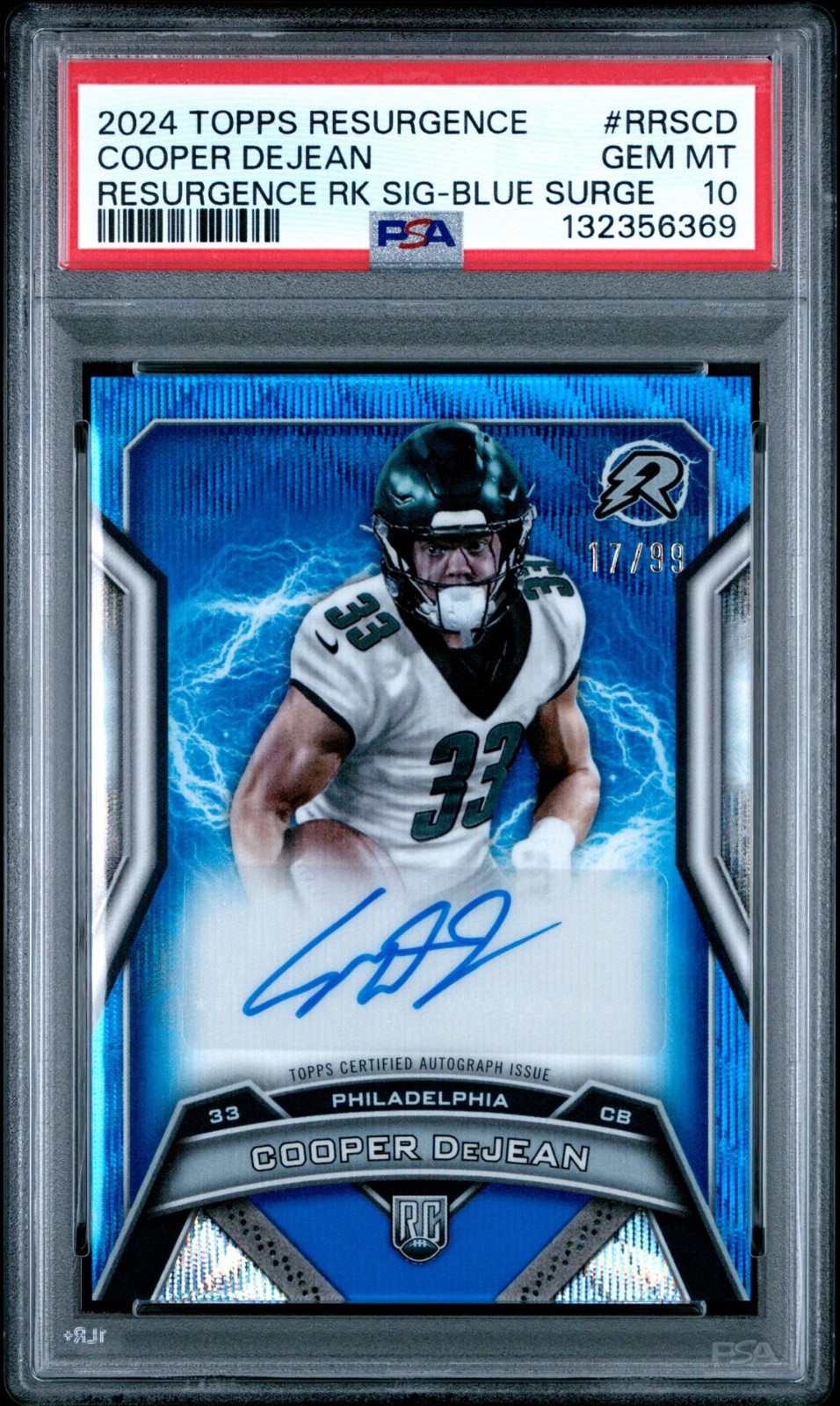 Cooper DeJean Topps Resurgence Resurgence Rookie Signatures #RRSCD Blue Surge