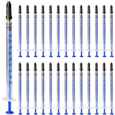 100 Pack Luer Slip Syringe with Cap, 1Milliliter 1cc No Needle,... 