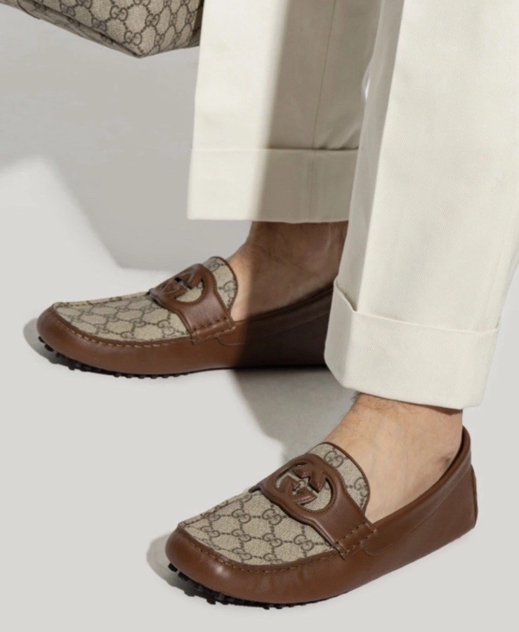 GUCCI Mens Supreme Interlocking GG Driving Loafers 730148  display picture 2