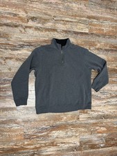 Mens Eddie Bauer Gray 1/4 Zip Pullover Sweater Size XL