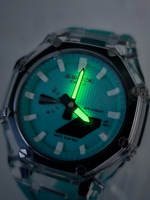 Casio G-Shock CasiOak Clear Teal Dial Transparent Case GA2100