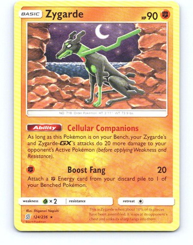 Zygarde 124/236 Rare Unified Minds Pokemon Near Mint