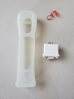 White Motion Plus Adapter w Sleeve OEM NINTENDO WII Genuine Official Cover !@