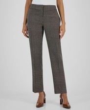 Kasper Women's Brown Tweed Straight-Leg Pants Petite Size 4P