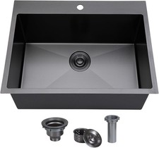 25x18 Inch Black Drop In Kitchen Sink 25 Inch Gunmetal Black Bar RV Laundry