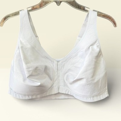 Glamorise Size 40DD White Front Closure Bra Comfortable Stretch Adjustable Strap