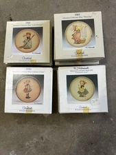 Hummel Goebel Little Homemakers & Music Makers 4" Plates 1988-91. Set Of 4.