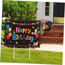Happy Birthday Party Yard Sign Colorful Birthday Garden Yard Signs with Stakes
