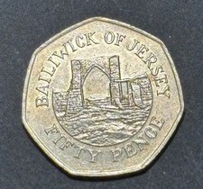 1998 Bailiwick of Jersey  Fifty pence coin 50p coin circulated