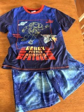 Saint Eve Ready For The Future Space Graphic Kids Short Pajama Set M 10/12