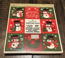 Vintage Hallmark Seasonal Christmas Holiday Happy The Snowman Stickers Seals