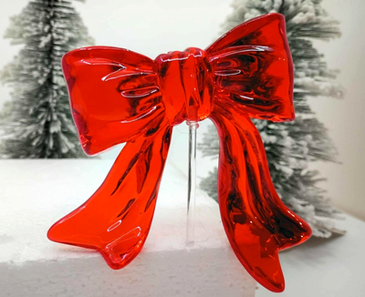 #ad Rare Large Red Bow Topper for Ceramic Christmas Tree Lights Bulbs Star $14.95