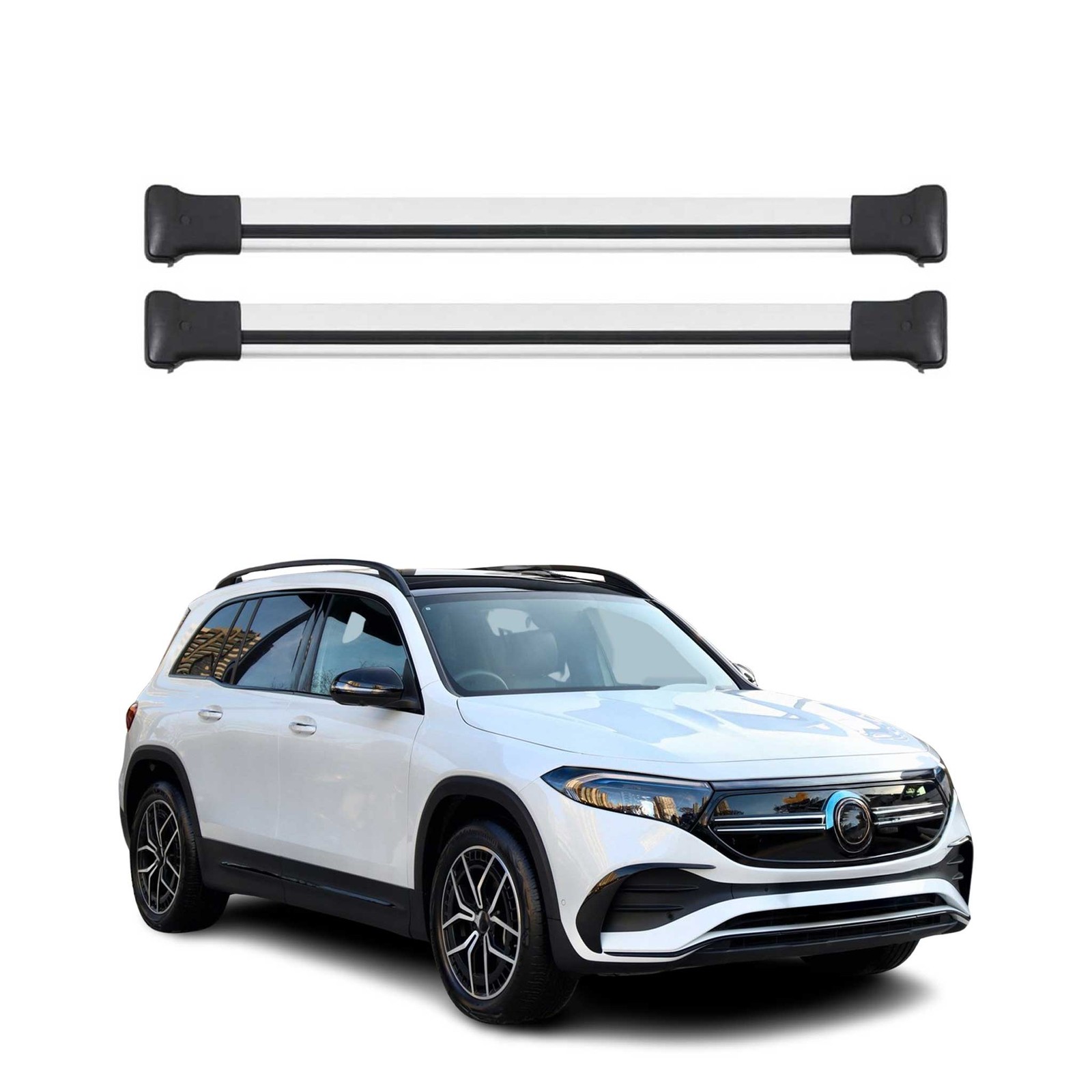Barres de toit EQB X243 pour installer un coffre de voyage sur votre Mercedes
