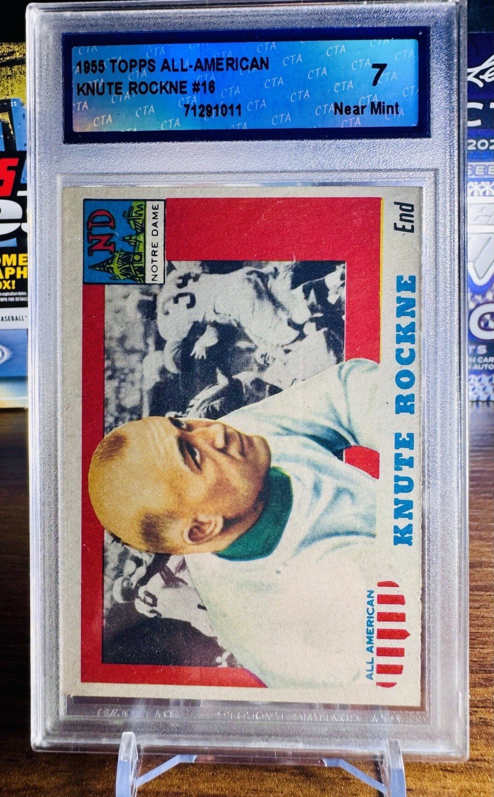 1955 Topps All-American Knute Rockne #16 Notre Dame HOF CTA 7 NM Vintage view 2