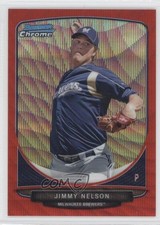2013 Bowman Chrome Wrapper Redemption Red Wave Refractor 2/25 Jimmy Nelson 0j6