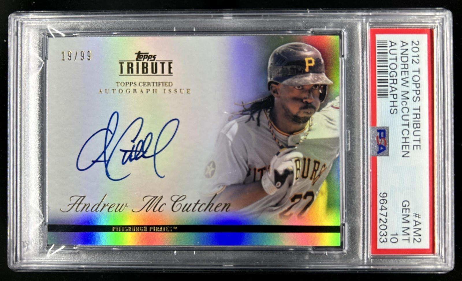 2012 Topps Tribute Andrew McCutchen Auto Autograph #/99 Pirates PSA 10 GEM MINT view 1