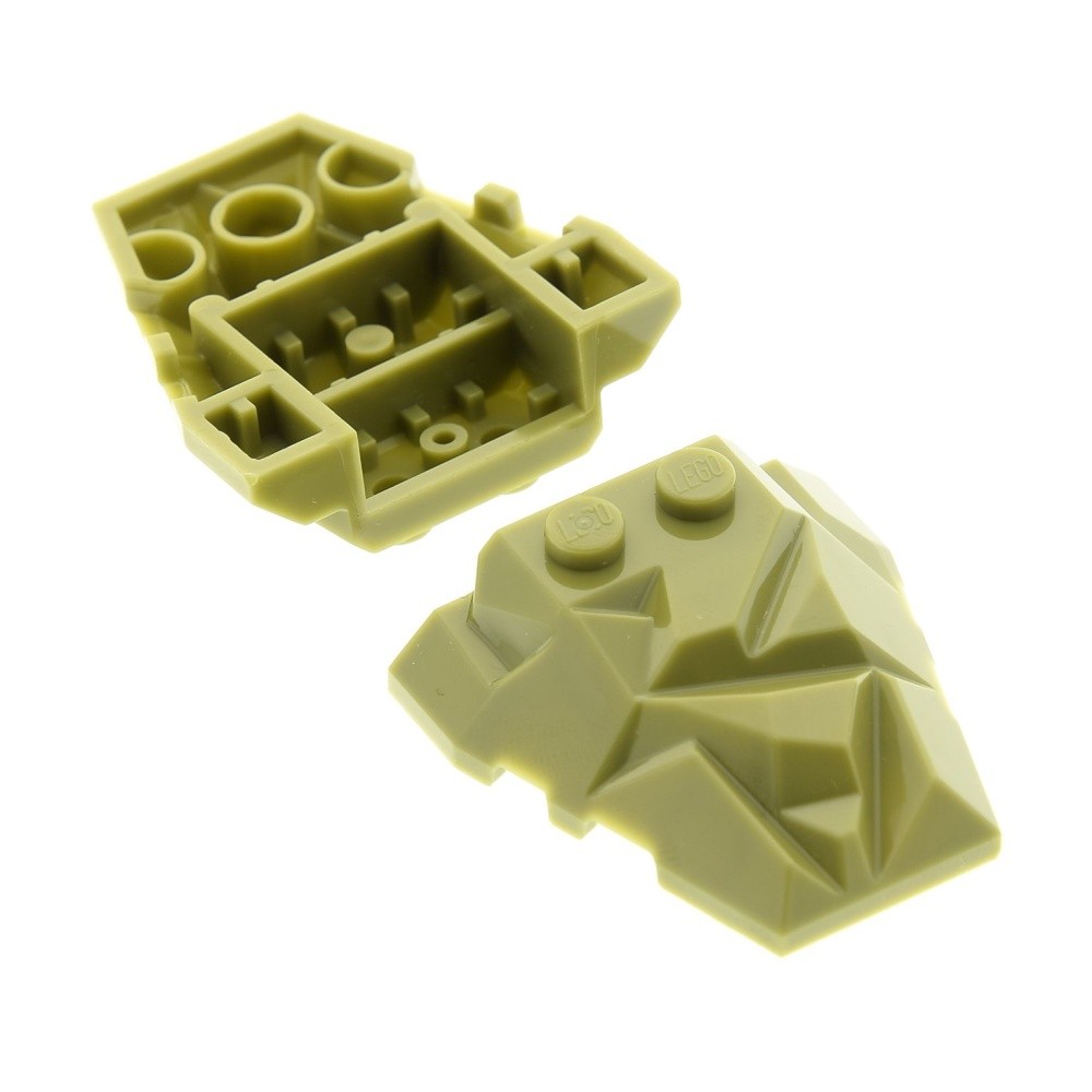 2X Lego Roof Brick 4X4X1 Olive Green Wedge Sloped Rock 28625 29383 6016463 64867