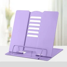 Metal Desk Book Holder, Hands Free Adjustable Cookbook & Document Holder, Portab