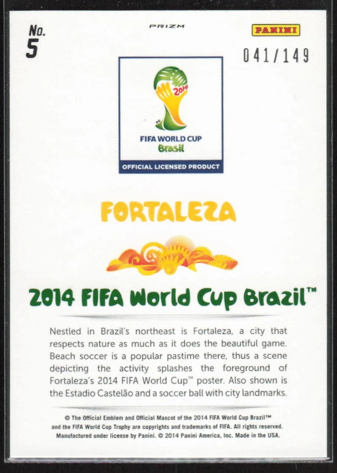 2014 Panini Prizm FIFA World Cup World Cup Posters Red #5 Fortaleza /149 - Image 2 of 2