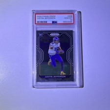 2020 Panini Prizm Rookie Justin Jefferson #398 PSA 10 Vikings Football Card. rookie card picture
