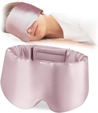 Silk Sleep Mask, Blackout Eye Soft Pressureless, Adjustable pink 