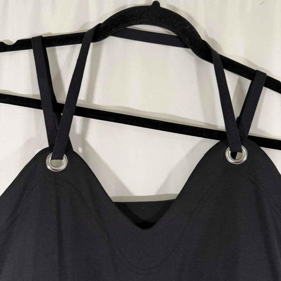 Fabletics Swim Top Women's Large Solid Black Padded Sleeveless Tank Top - Image 2 of 4