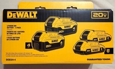 DeWalt DCB324-4 MAX 20v Battery 4-pack-2-2ah  2-4ah 4 Total Batteries