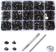 70 Sets 15mm 5/8" Heavy Duty Snap Fasteners Kit, Metal Snaps for Leather Crafts 