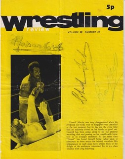 WRESTLING REVIEW @ Hastings 13th Aug 1974 Signed by Masambula Bill Torontos 2
