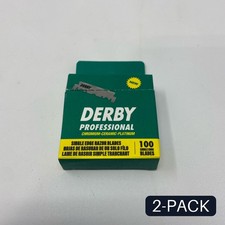 DERBY Professional Single Edge Razor Blades 100ct Green Box - 2 PACK
